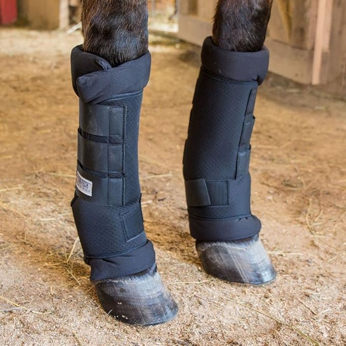 Dura-Tech Tekno-Dri Breathable Quick Wraps for Horses | Size Large | Easy to Use Two-Piece Design | Outstanding for Extra Protection | Breathable Neoprene Outer Wrap | Moisture Wicking Inner Wrap-PurrikoPets