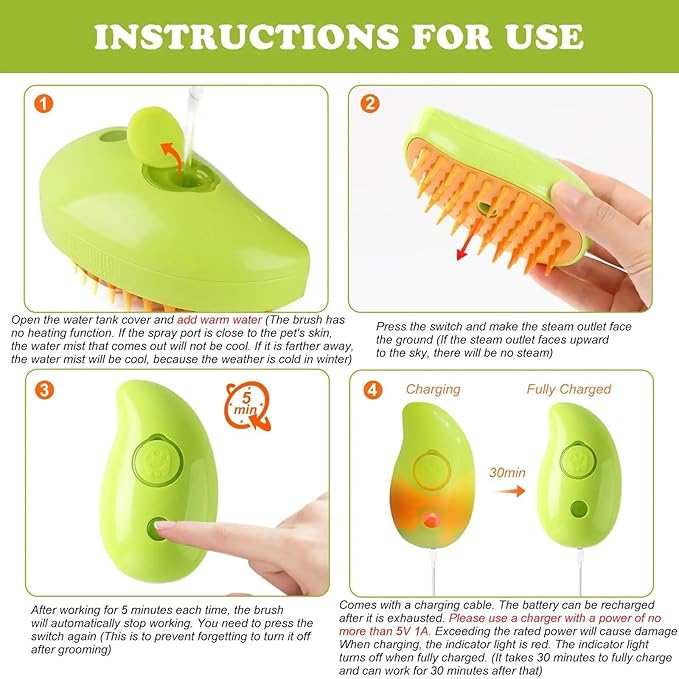 2024 Multifunctional Pet Grooming Brush - 3-in-1 Detangling and Massage Comb for Removing Loose Hair from Cats and Dogs-PurrikoPets