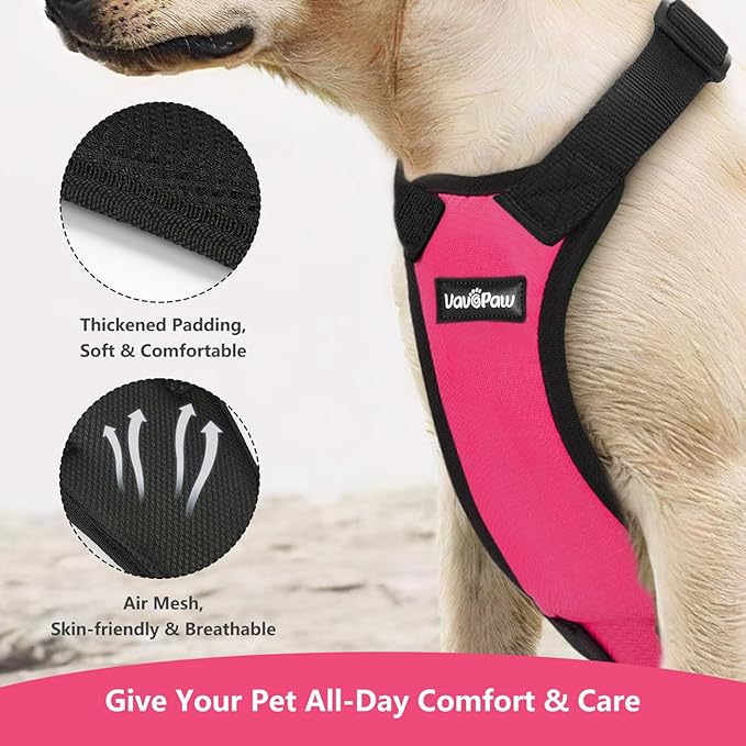 Dog Seat Belt, Safety Vest Dog Car Harness with Adjustable Buckle Dog Seat Belt for Vehicle Nylon Pet Safety Seat Belts Heavy Duty(XXL, Magenta)-PurrikoPets