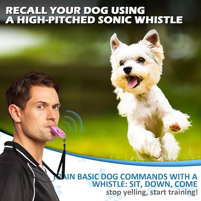 2-in-1 Dog Training Clicker Whistle for Training and Recall, Training Accessories for Puppy, Cats, Horses & Small Animals - 2 Pack with Lanyard, Reward Your Pets Efficiently(Pink + Orange)-PurrikoPets