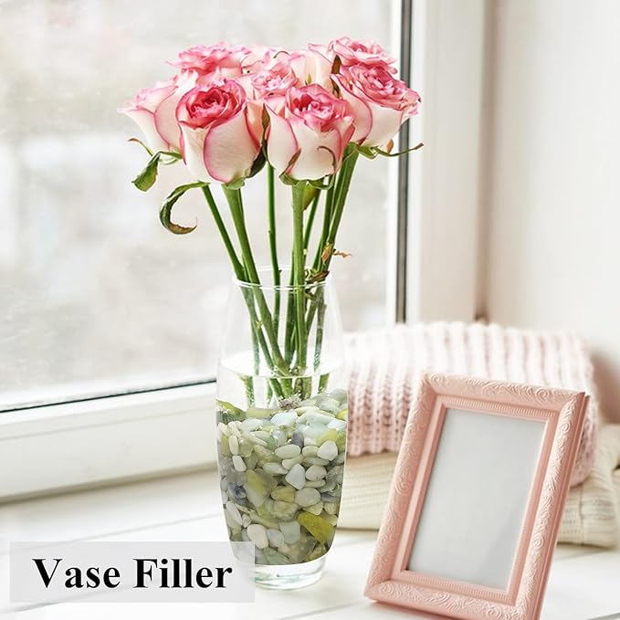 2 lbs Jade Rocks for Plants Indoor, 3/8 inch Small Pebbles for Indoor Plants, Decorative Rocks for Succulents Cactus Bamboo Vases Landscaping Drainage and Outdoor Garden Rocks-PurrikoPets