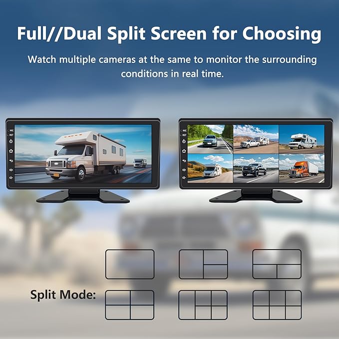 6 Channel Backup Camera System,1080P Rearview Camera with Carplay & Android Auto,GPS Navigation, Touchable 11 inch Monitor & Loop Recording DVR car Stereo, for RV/Truck/Trailer Pickup,128GB Card-PurrikoPets