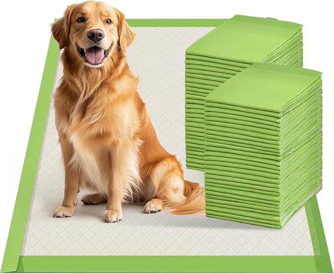 Gardner Pet Dog Pee Pads Extra Large 29"x37", XL Thicker ECO Green Disposable XLarge Puppy Training Pads Super Absorbent Full Edge-Wrapping Pad for Dogs, Puppies, Doggie, Cats, Rabbits-(30 Count)-PurrikoPets