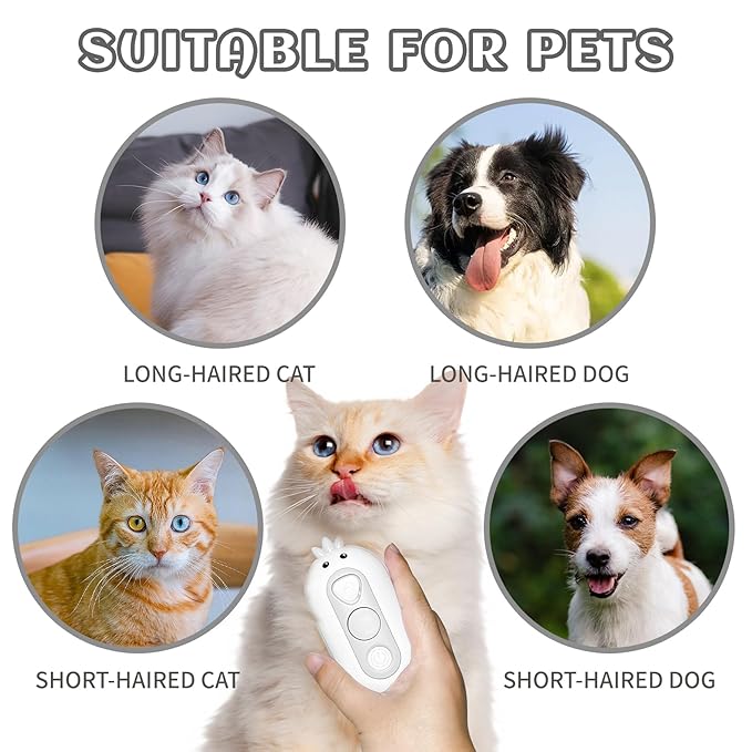 3-in-1 Rechargeable Steam Brush for Cats & Dogs - Anti-Static Spray Pet Grooming Brush with Warm Mist Massage, Hair Shedding Control, Detangling Comb & Cleaning Tool for Effective Deshedding-PurrikoPets