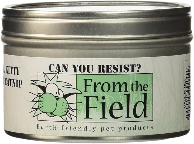 from The Field | Fine Ground Stalkless Catnip | Premium USA-Grown Catnip for Toys & Playtime | Fresh, Potent, Non-Toxic, Eco-Friendly | Safe for Kittens & Cats | Resealable 1 oz Can-PurrikoPets