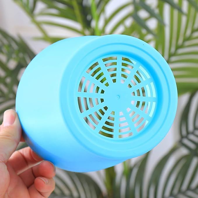 10 Pack 4 Inch Plant Pots Bulk Small Plastic Planters Pots with Drainage Holes Flower Pot for Succulent, Cactus, Herb, African Violet (10pcs-Multicolor, 4Inches)-PurrikoPets