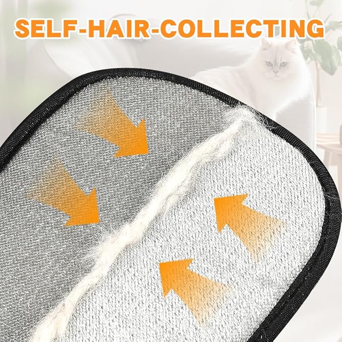 2 Pcs Electrostatic Gloves Pet Hair Removal,Reusable Pet Cat Dog Hair Removal Grooming Gloves Brush Tool-PurrikoPets