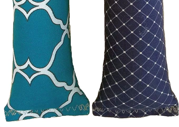 15" Catnip Cat Kicker Toys/Kitty Kick Sticks/Cat-Nip Kick Sticks (Navy and Green) (Kickers Filled with 1 oz Premium Canadian Catnip)-PurrikoPets
