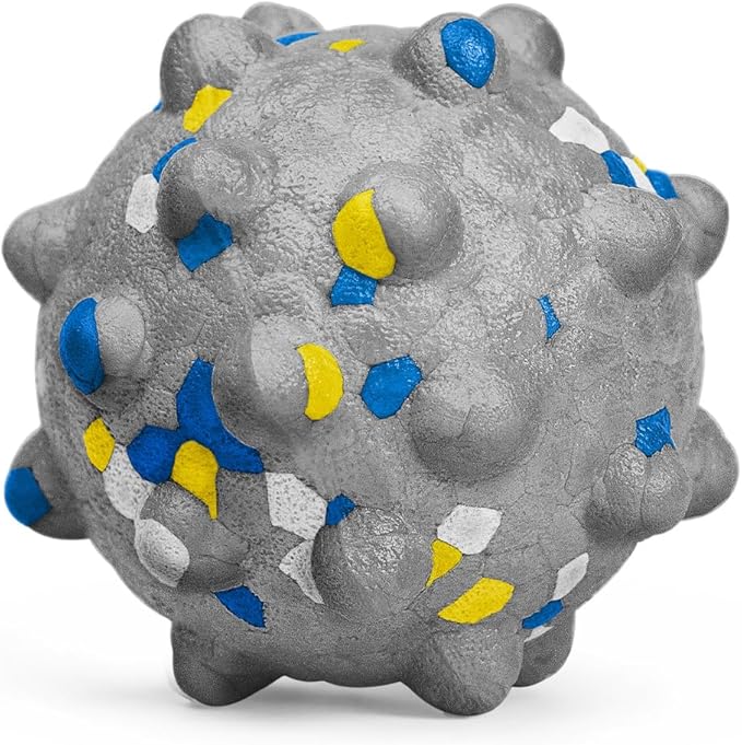 1.96'' Dog Balls for Dogs Aggressive Chewers Indestructible Tennis Durable Bouncy Interactive Dog Toy Balls for Fetch Game Floating Training(Grey Small)-PurrikoPets