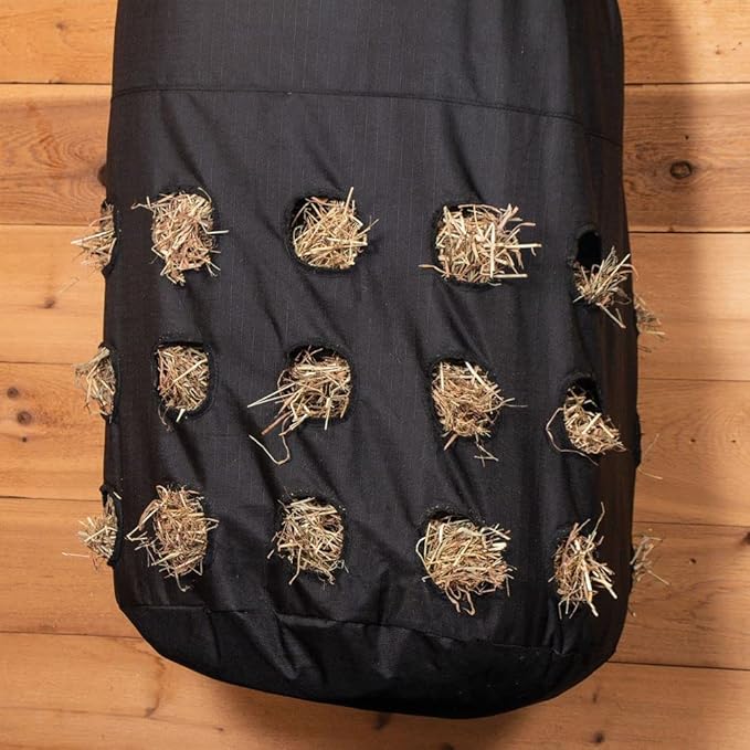 Dura-Tech Full Bale Hay Sack | Color Black | Horse Stable Essential | Full Bale Capacity | Slow Feed Design | Durable 1200D Fabric | Easy Hanging-PurrikoPets