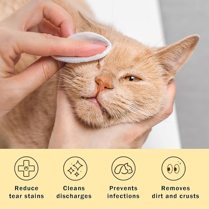 Dog Eye Wipes Gently Remove Tear Stain Eye Debris for Dogs &Cats Pet Grooming Kit Care Wash Cleaner for Eyes Wrinkle Face 100pcs Unscented-PurrikoPets