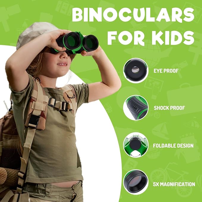 GINMIC Kids Explorer Kit & Bug Catching Kit, 16 Pcs Outdoor Exploration Safari Kit for Kids Camping with Binoculars, Adventure, Hunting, Hiking, Educational Toy Gift for 3-12 Years Old Boys Girls-PurrikoPets