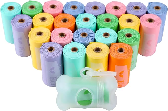 ECO-CLEAN 360 Count Dog Poop Bags with Dispenser, Leak-Proof, Unscented, 0.2 Ltr Capacity, Indoor/Outdoor Use-PurrikoPets