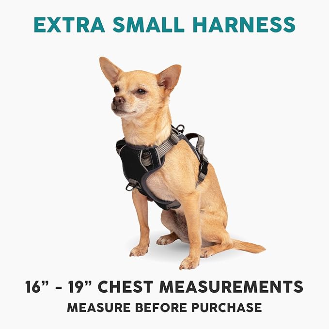 Embark Adventure Dog Harness, No-Pull Reflective Trim Dog Harness for Small, Medium & Large Dogs - Military Grade Nylon, 2 Leash Clips & Gel Lined Handle. Soft & Padded Puppy Dog Vest for Any Breed-PurrikoPets