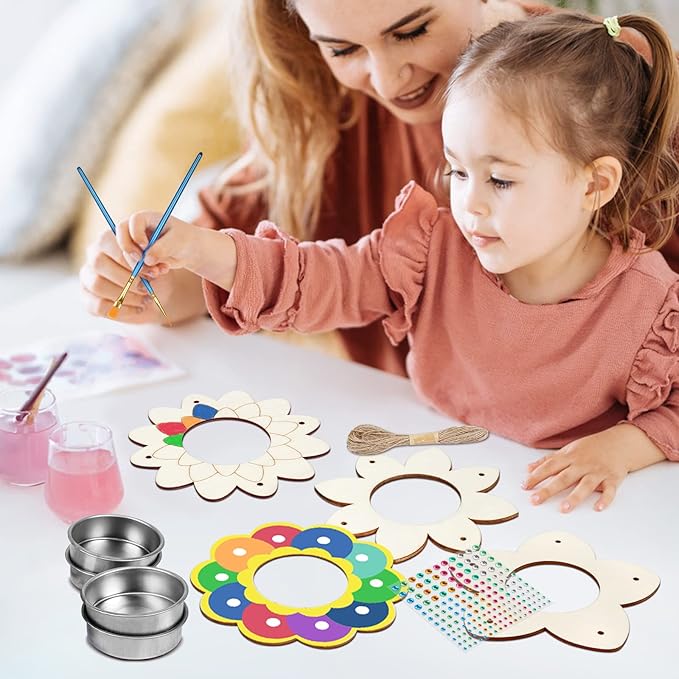 Fennoral 4 Pack Bird Feeder Kits for Kids Make Your Own Bird Feeders Wooden Arts and Crafts for Kids Ornaments DIY to Paint Bird Feeders Craft for Spring Winter Garden Outdoor Activities Project-PurrikoPets