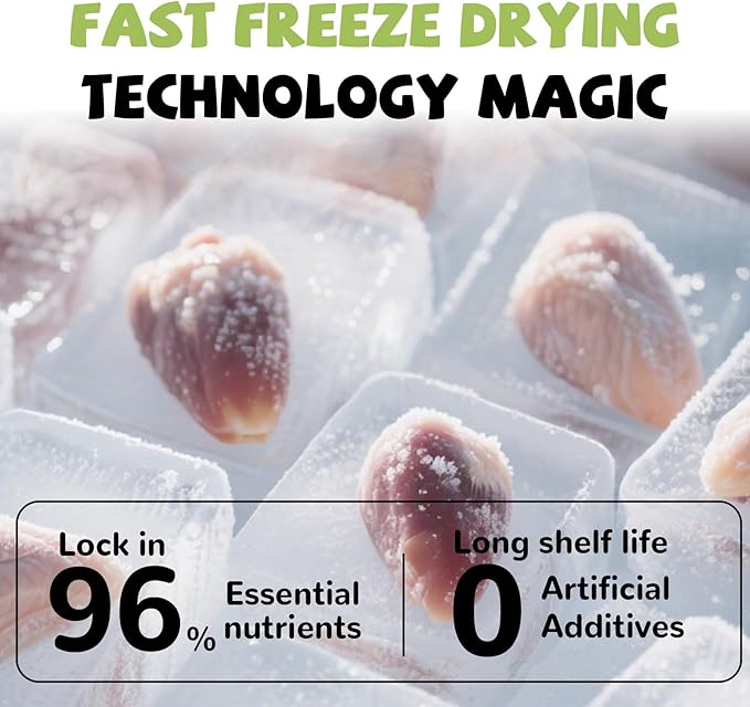 Freeze Dried Chicken Heart Pet Treats, High Protein Freeze-Dried Pet Food for Dogs, Cats, Fresh Ingredient, 3.2 oz, Rawhide Free, Gluten&Grain Free-PurrikoPets