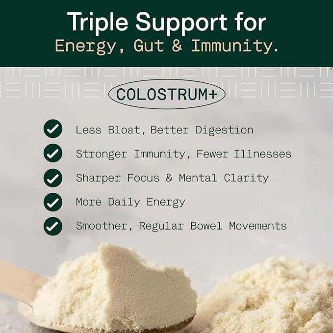 Adapt Naturals Colostrum Supplement with Lactoferrin & Beta-Glucan, Bio-Avail Grass Fed Bovine Colostrum Powder for Gut Health, Immune Support & Vitality | Non-GMO, 2500mg, Unflavored - 60 Days Supply-PurrikoPets