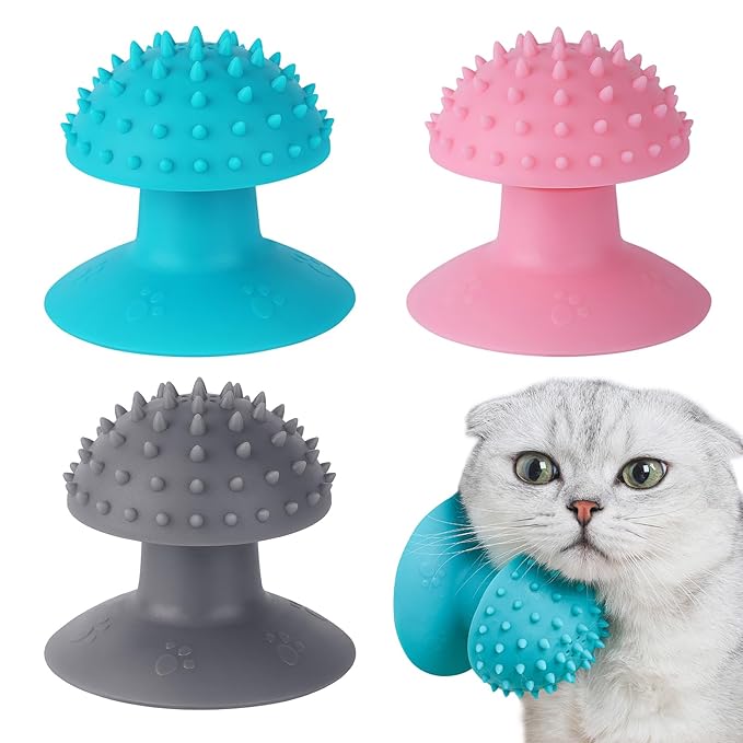 3-Pack Cat Scratcher cat self groomer for Loose Fur Removal, Catnip Massager, Massage Combs for Short & Long Fur Cats and Kittens-PurrikoPets