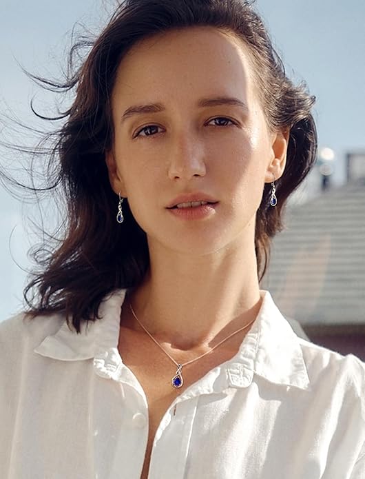 STARCHENIE Infinity Teardrop Pendant Necklace for Women 925 Sterling Silver Birthstone Jewelry