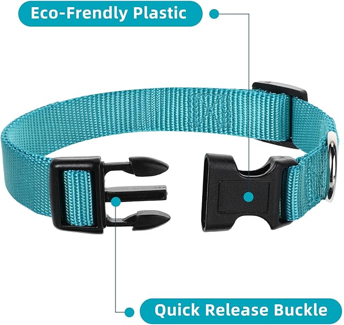 9 Pieces Adjustable Dog Collar for Animal, Soft Nylon Pets Puppy Collar with Quick Release Buckle Holder Bulk for Dogs Walking Running Training(Small,Retro Colors)-PurrikoPets