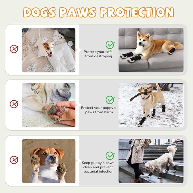 Dog Shoes for Medium Large Size Dogs, Breathable Dog Shoe for Hot Pavement, Dog Booties and Paw Protectors to Prevent Licking, Anti-Slip Dog Boots with Reflective for Summer, Hiking, Snow (Size 5)-PurrikoPets