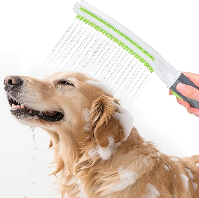 Dog Shower Attachment, Pet Shower Head for Fast and Easy Bathing and Cleaning, Dog Shower Wand With Metal T-Diverter, 8-Foot Hose T-Diverter Adapter For Indoor and Outdoor-PurrikoPets