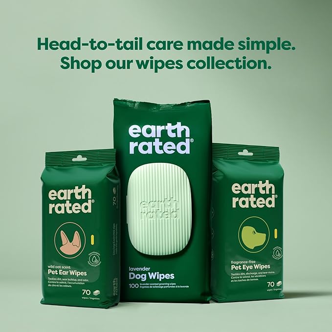 Earth Rated Pet Wipes for Dogs and Cats, Hypoallergenic, 3-in-1 Cleaning, Deodorizing and Hydrating, for Grooming Paws, Body and Butt, New White Tea and Basil Scent, 400 Count-PurrikoPets