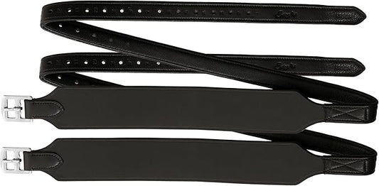 Exion Wide Stability Stirrup Leathers for English Saddles | Premium Cowhide Leather | Enhanced Leg Stability & Comfort | Sizes: 48" to 62"-PurrikoPets