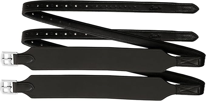 Exion Wide Stability Stirrup Leathers for English Saddles | Premium Cowhide Leather | Enhanced Leg Stability & Comfort | Sizes: 48" to 62"-PurrikoPets