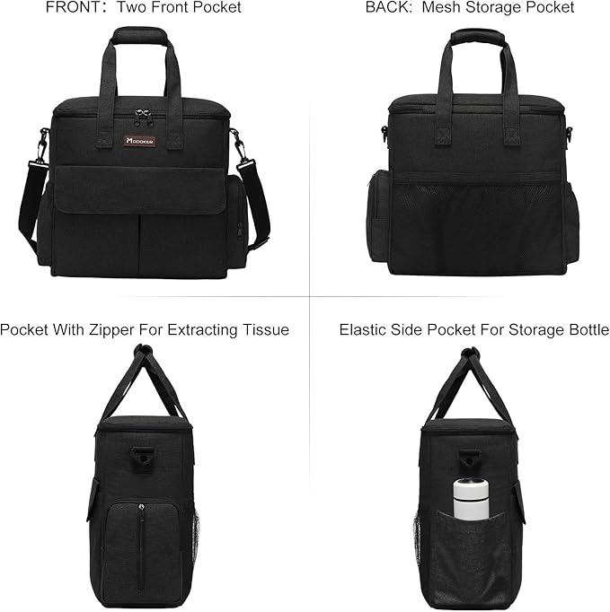 Dog Travel Bag by Modoker - Dog Travel Kit for a Weekend Away Set Includes Pet Travel Bag Organizer for Accessories, 2 Collapsible Bowls, 2 Travel Food Container (Black)-PurrikoPets