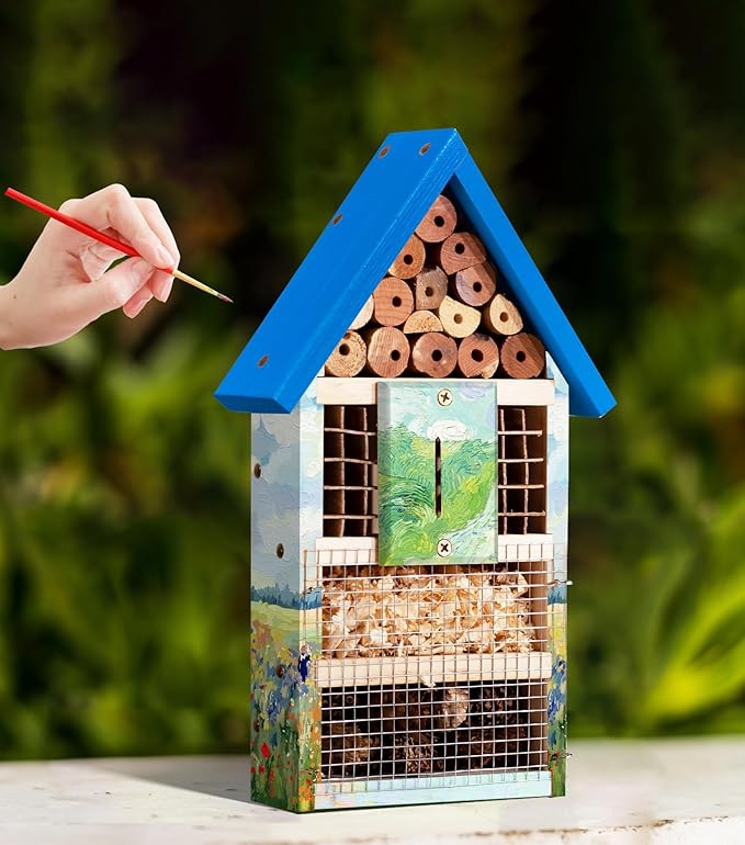 2 PK Large Cedar Wood Insect House Kit for DIY Project Backyard Insect House, Bee House, Nesting Habitat Shelters, Garden Shelter for Bees, Butterflies, Bugs-PurrikoPets