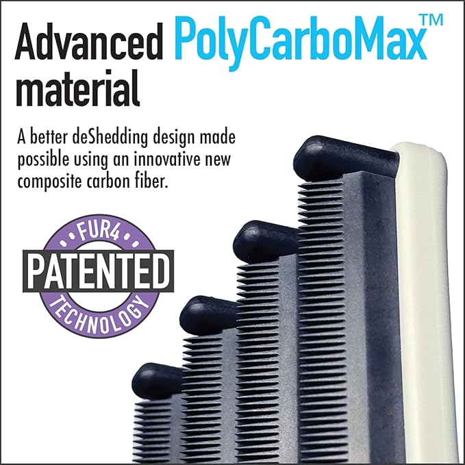 FUR4 deShedding Tool for Long Hair Cats - Innovative Cat Grooming Brush with 4 Composite Carbon Fiber Edges for Effective Fur Removal - Cat Hair Deshedder Brush for a Comfortable Grooming Experience-PurrikoPets