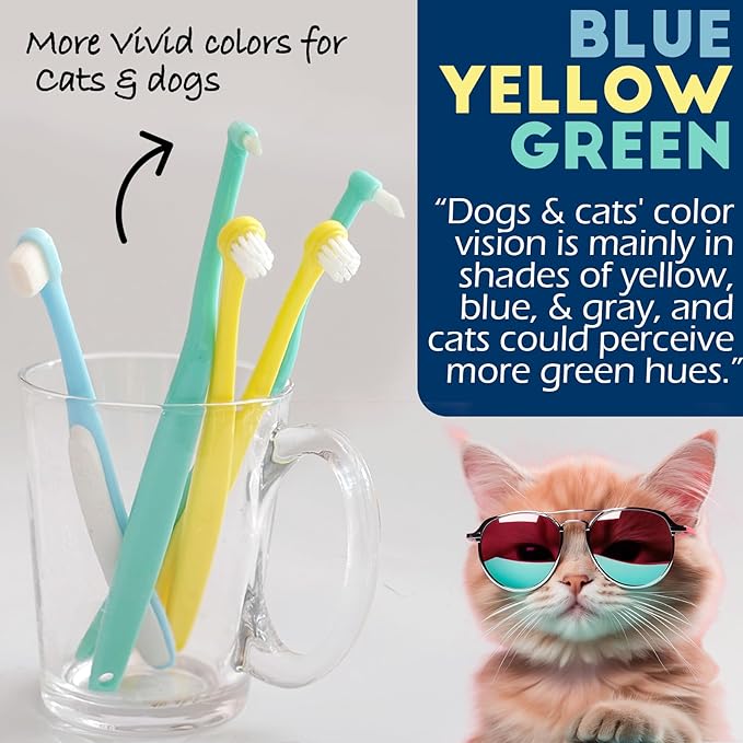 Dog Toothbrush Small Breed Cat Toothbrushes, Puppy Tooth Brushing Kit, Tiny Dog Tooth Brush, Micro Head Deep Teeth Cleaning Brushes for Mini Pet Doggie Kitten, Soft Bristles, 5 PCS-PurrikoPets