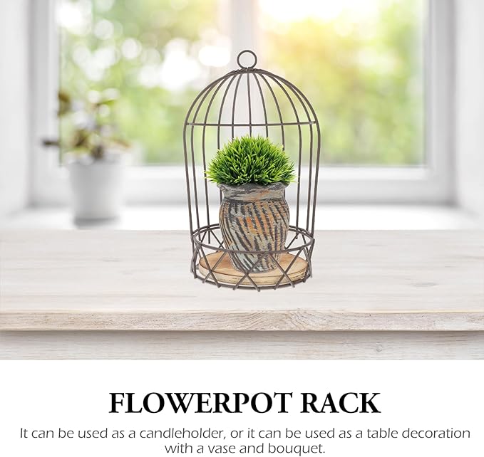 Farmhouse Birdcage Candle Holder Bird Cage Decor Lanterns Decorative Metal Candlestick Vintage Bird Cage Planter Holder Tealight Hanging Birdcage Lantern Flowerpot for Wedding Table Decor-PurrikoPets
