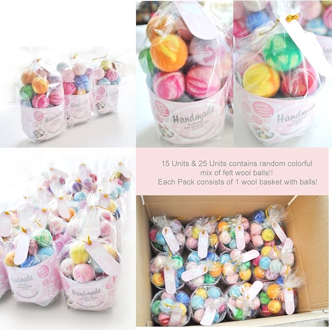 Felt Wool Cat Toys Ball with Catnip and Bell, Natural Handmade (Baby Blue (5 Units))-PurrikoPets