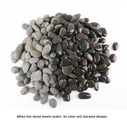 18 Pounds Natural River Rocks Mexican Beach Pebbles for Garden Landscape Stone Paving Stone Grey (1Inch)-PurrikoPets