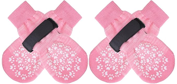 EXPAWLORER Anti Slip Dog Socks to Prevent Licking Paws, Dog Shoes for Hot Pavement, Dog Booties for Small Medium Large Senior Dogs, Traction Control Dog Boots & Paw Protectors for Hardwood Floors-PurrikoPets
