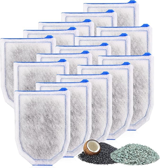 15 Pack Carbon Filter Large Compatible with Tetra Whisper EX30/EX45/EX70 Filters, Replacement Filter Cartridges Compatible with Whisper EX30/EX45/EX70 Filters-PurrikoPets