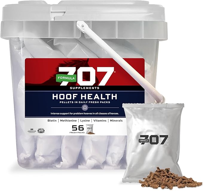 Formula 707 Hoof Health Equine Supplement, Daily Fresh Packs, 56 Day Supply - Biotin, Amino Acids, and Minerals to Improve and Support Healthy Horse Hooves-PurrikoPets