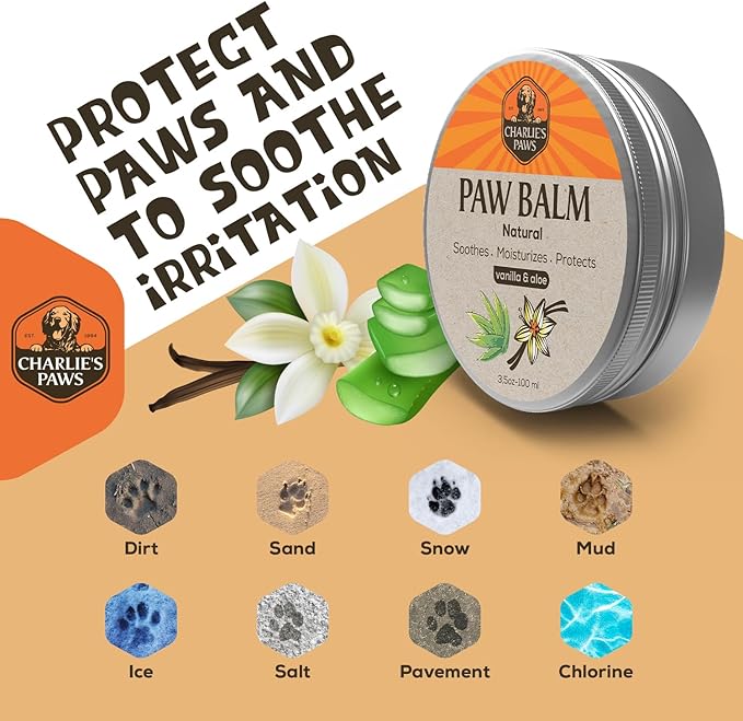 2 Pack Paw Balm 100% Natural Oil Aloe & Vanilla for Dog and Cat Paw Pad Balm Dog Nose Balm Paw Moisturizer Wax for Dog Pet Puppy Protect Dry Cracked Paw Foot Heals Restores Paw Elbows 3.5 Oz-PurrikoPets