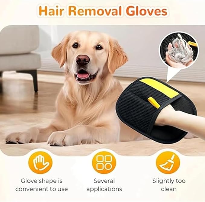 2 Pcs Pet Hair Removal Glove, 2025 New Pet Hair Remover Electrostatic Gloves, Upgrade Electrostatic Gloves Pet Hair, Reusable Cat Dog Grooming Gloves Pet Hair for Cats & Dogs-PurrikoPets