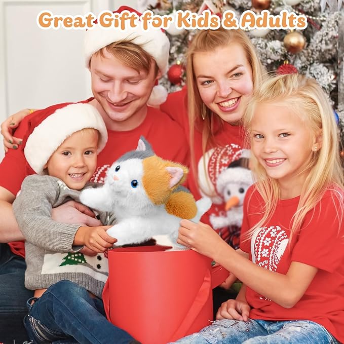 19 inch 3 lbs Cat Weighted Stuffed Animals, Realistic Weighted Cat Stuffed Animal, Sensory Comfort Plush Throw Pillow, Soft Kawaii Kitty Plush Toy Gift for Adults Kids Youth-PurrikoPets