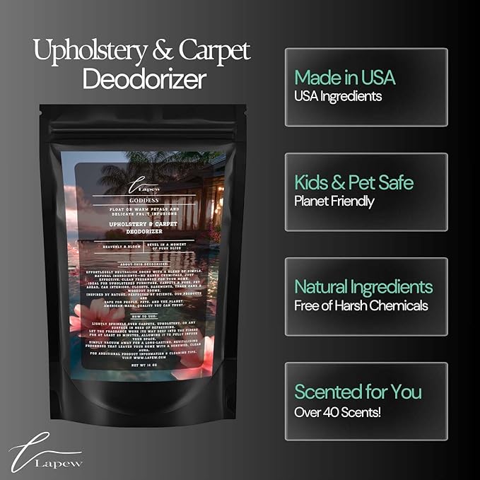 Goddess Carpet Freshener Powder: Powerful Odor Eliminator for Home, Upholstery Deodorizer, Carpet Deodorizer, Pet Urine, Cat Litter Box - Sweet Grace Fragrance-PurrikoPets