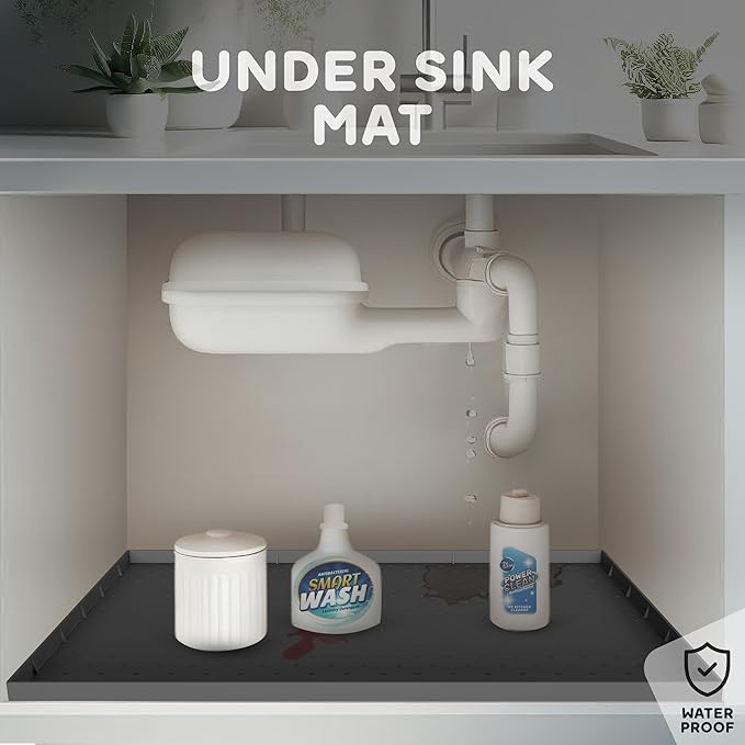 32x24x1” XL Dog Food Mat - All Purpose Under Sink Liner, Washer and Dryer Covers for The Top, Silicone Griddle Mat for Blackstone - Raised Edges Dog Mat for Food and Water Prevent Spill, Waterproof-PurrikoPets