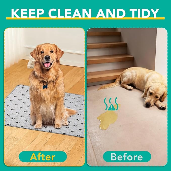 1 Pack Extra Large 72"X72" Washable Pee Pads for Dogs Super Absorbent Dog Training Pads Non-Slip Waterproof Pet Training Pads Mats Whelping Pads for Dogs Cats Puppy-PurrikoPets
