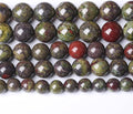 120PCS 6mm Natural Dragon Blood Jasper Beads Round Loose Energy Healing Stone Beads for Jewelry Making DIY Bracelet 32" 2 Strands