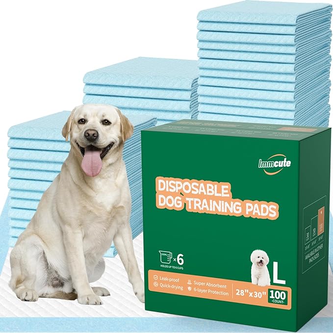 100 Count Large Dog & Cat Puppy Pee Pads - 28"x30" Absorbent Potty Training Pads | Leakproof Quick-Dry Disposable Pet Pads for Puppies, Dogs & Cats | Indoor, Outdoor, Litter Box, Housebreaking Use-PurrikoPets
