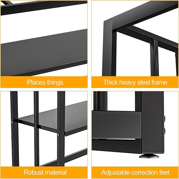 Akenow 55-75 Gallon Fish Tank Stand with Storage Shelf, 48.5 x14.9 x 29.2 Inch Aquarium Stand, Turtle Tank, Reptile Terrariums and Breeder Tank Stand,980LBS Capacity, Black-PurrikoPets