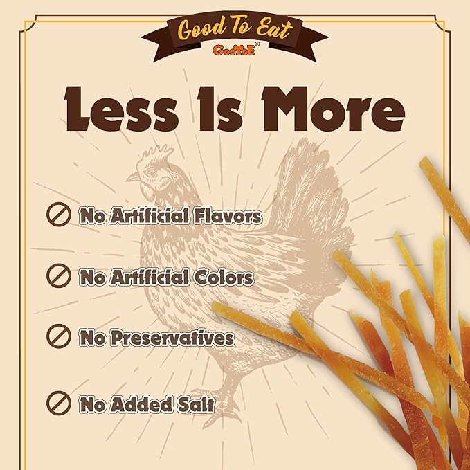 Gootoe Chicken Breast Strips 1 lb, Dog Treats, All Natural, Grain-Free, High-Protein, Healthy & Easily Digestible, Soft Texture-PurrikoPets