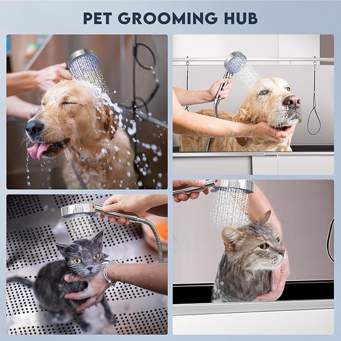 Dog Grooming Tub 62'' Dog Bathtub XL-Style Pet Bathing Tub Stainless Steel Dog Wash Station for Large Dogs Home Commercial with Faucet, Sliding Door-PurrikoPets
